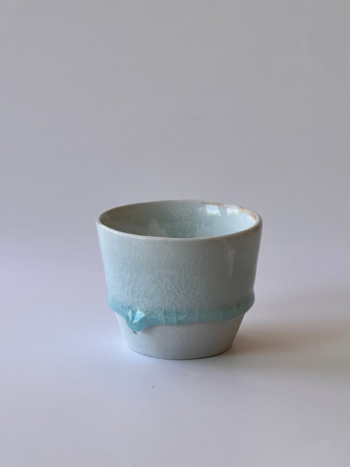 Sake Cup in Blue Crackle Glaze